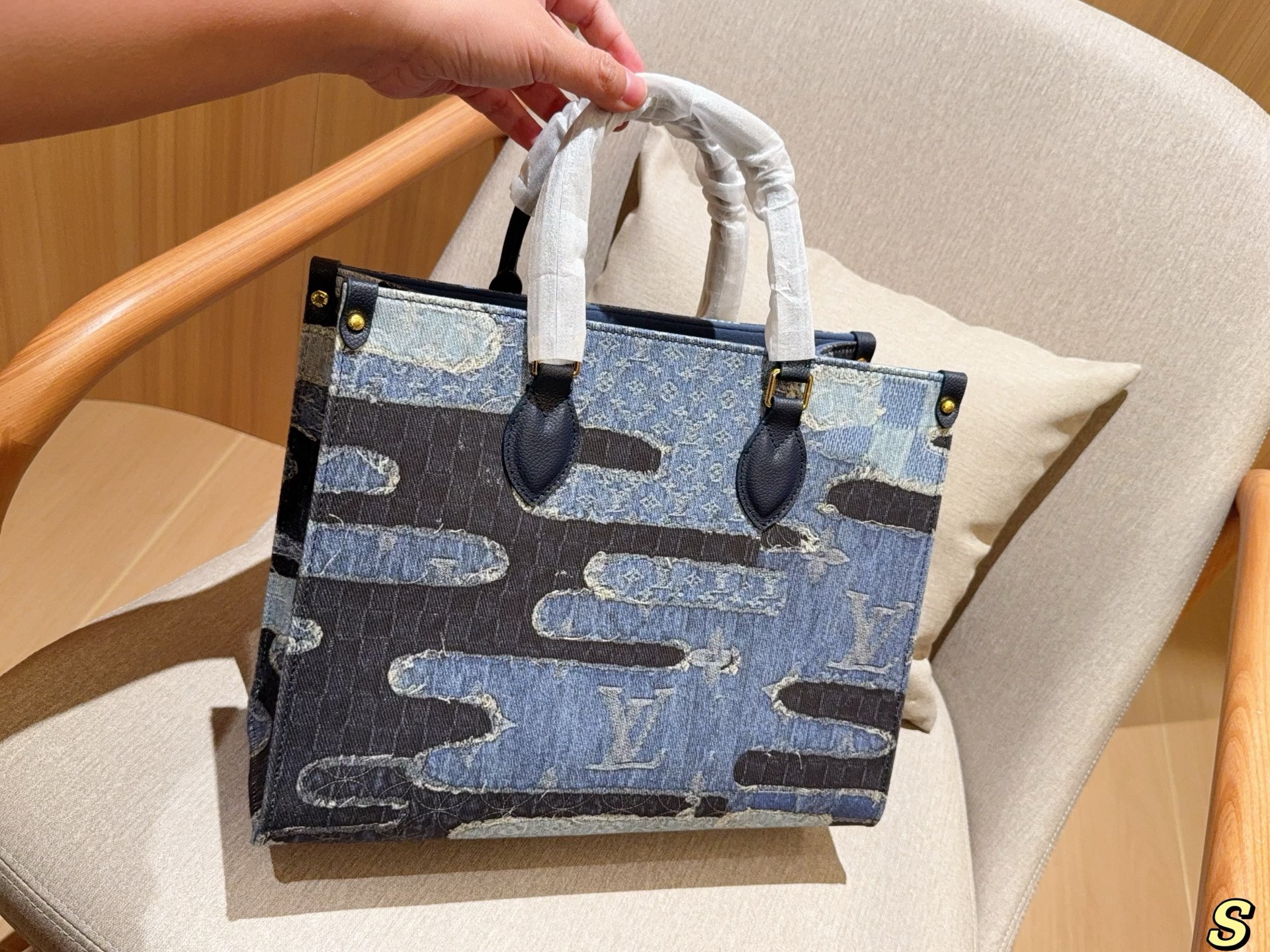 Louis new arrival denim onthego tote bag size:35 cm - Top Club