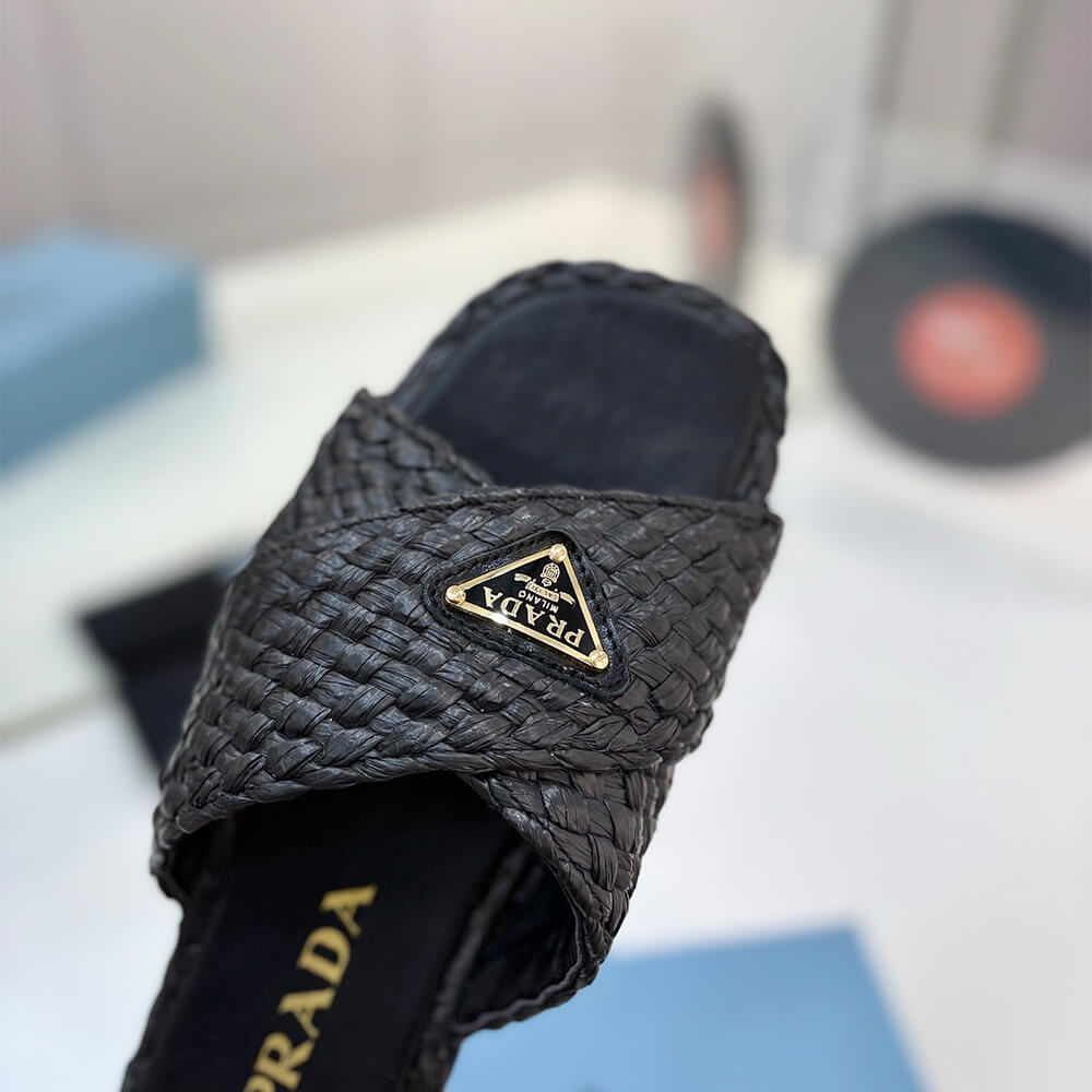 Prada Raffia crisscross slides - Top Club