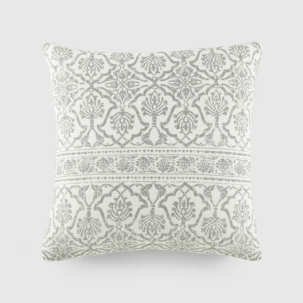 Antique Floral Patterned Throw Pillow