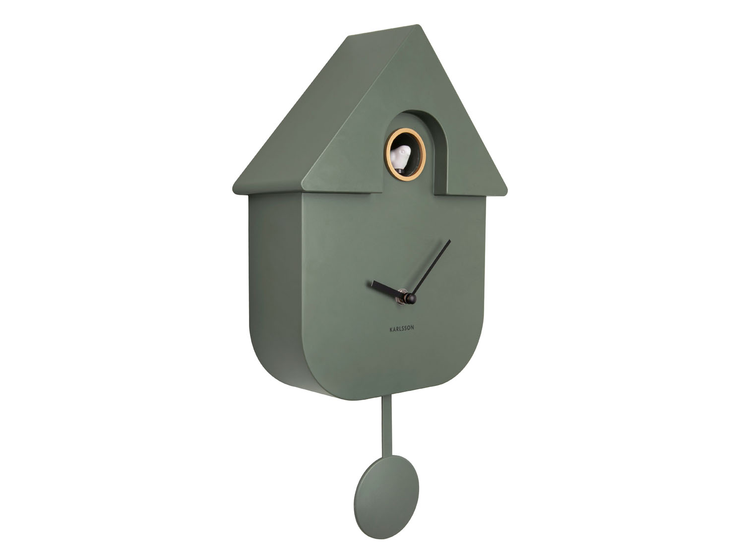 Wall clock Modern Cuckoo ABS jungle green