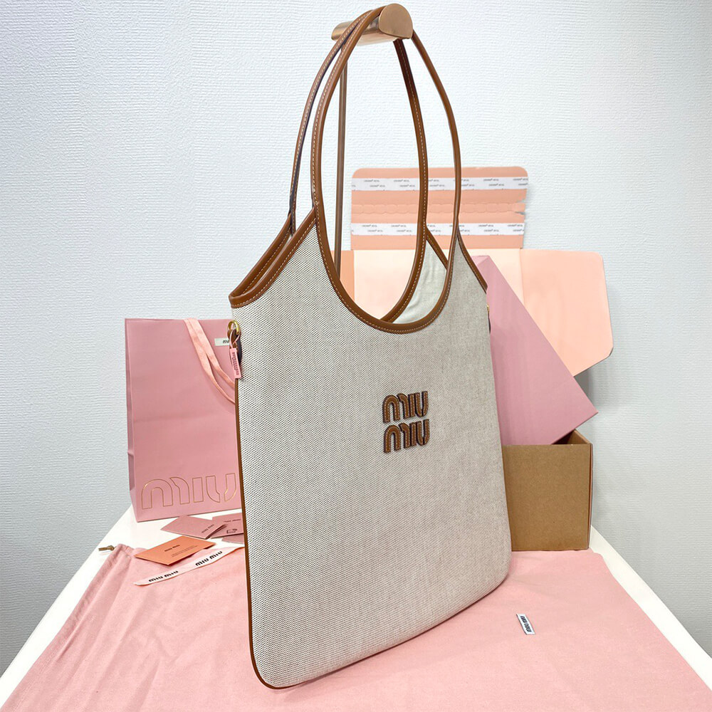 MIUMIU REGULAR IVY canvas and leather bag(HIGH-END GRADE) - Top Club