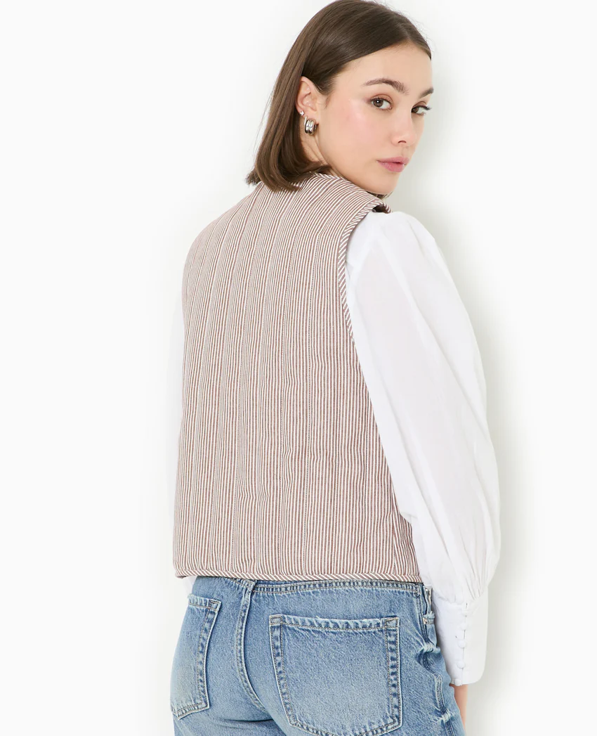 Pimkie Veste sans manches matelassée avec rayures