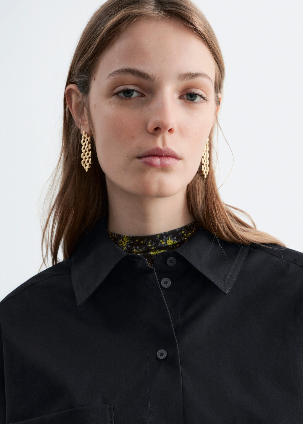 & Other Stories CROPPED OVERSIZED COTTON SHIRT