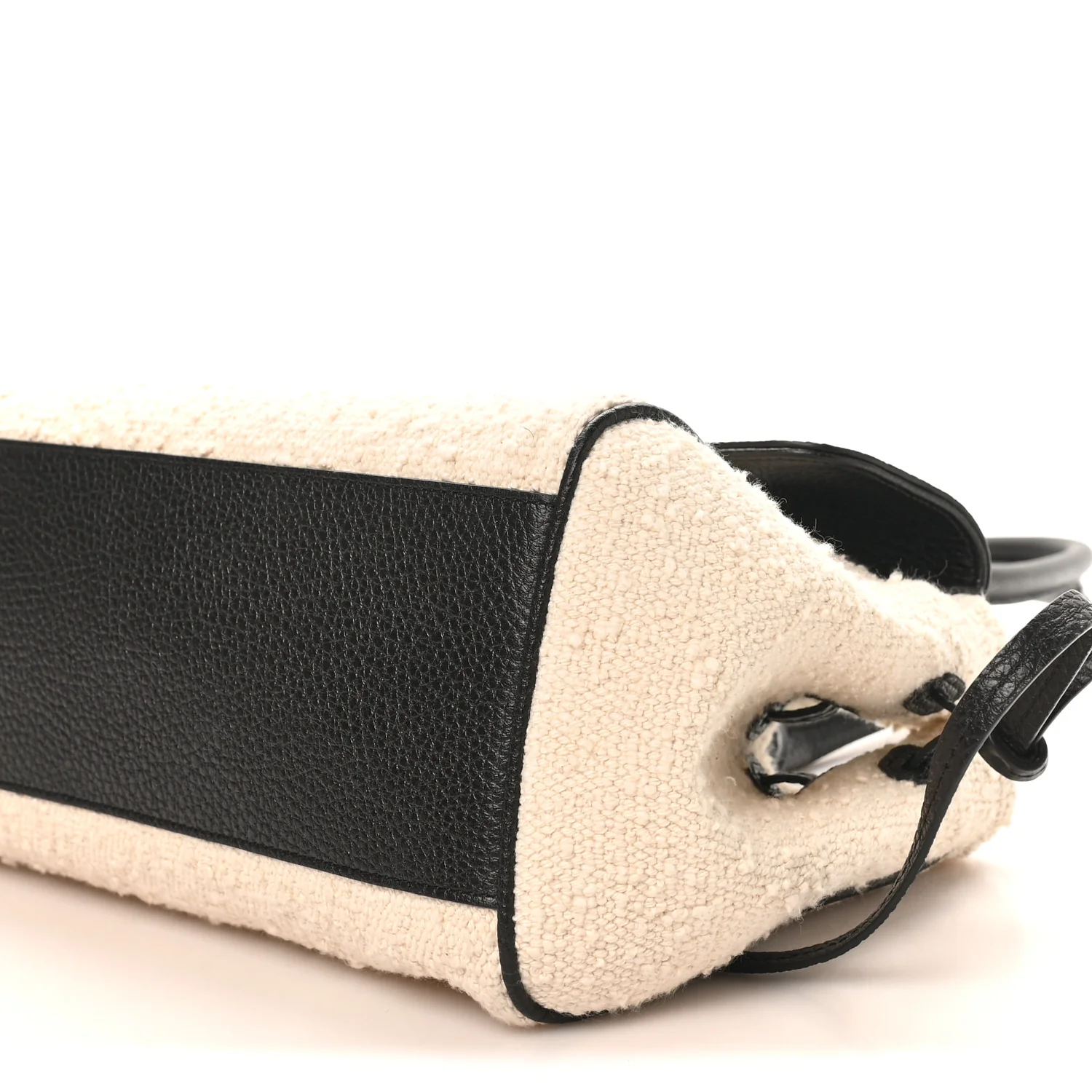 Grained Calfskin Boucle Urban Essentials Small Shopping Bag Black Ivory - Top Club