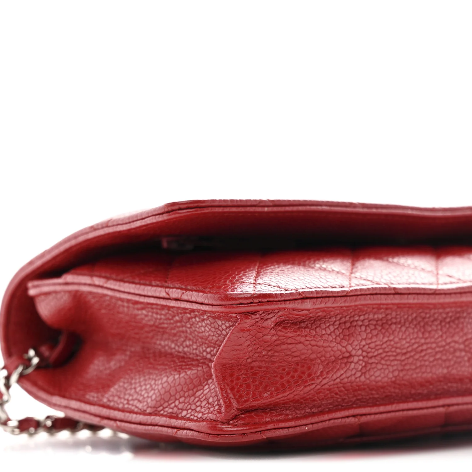 Caviar Quilted Wallet on Chain WOC Red - Top Club