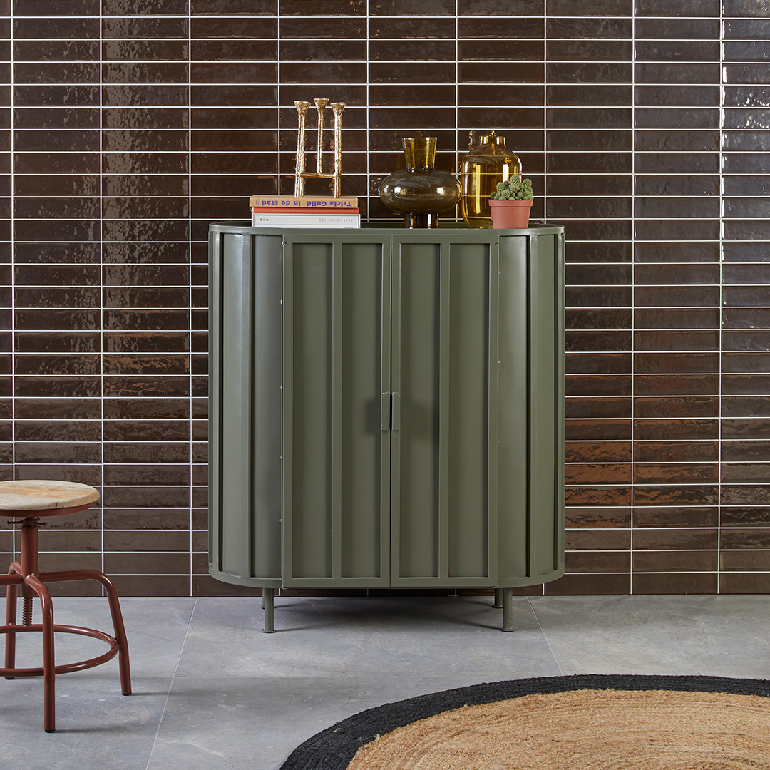 Wandkast Apen green olive H114xB100xD42