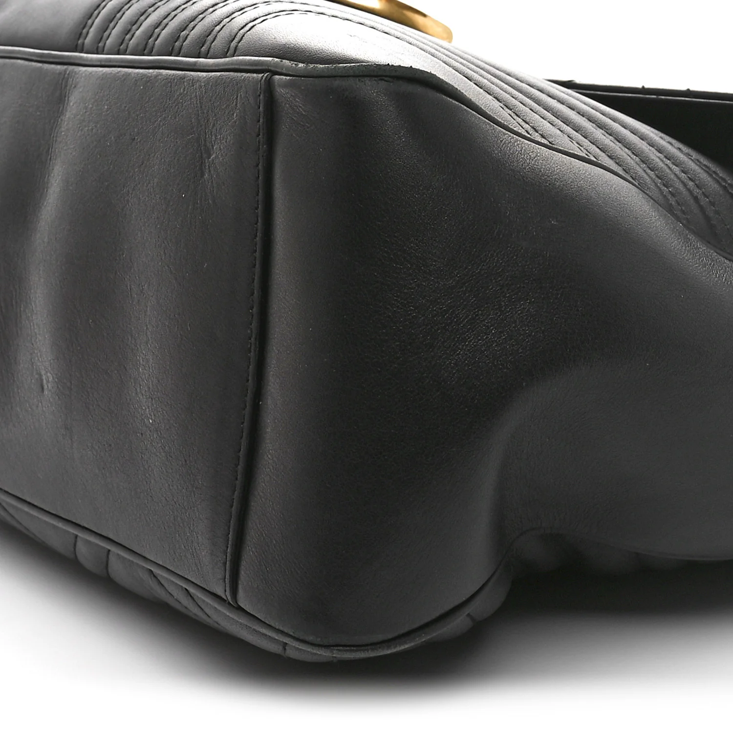 Calfskin Matelasse Maxi GG Marmont Top Handle Shoulder Bag Black - Top Club