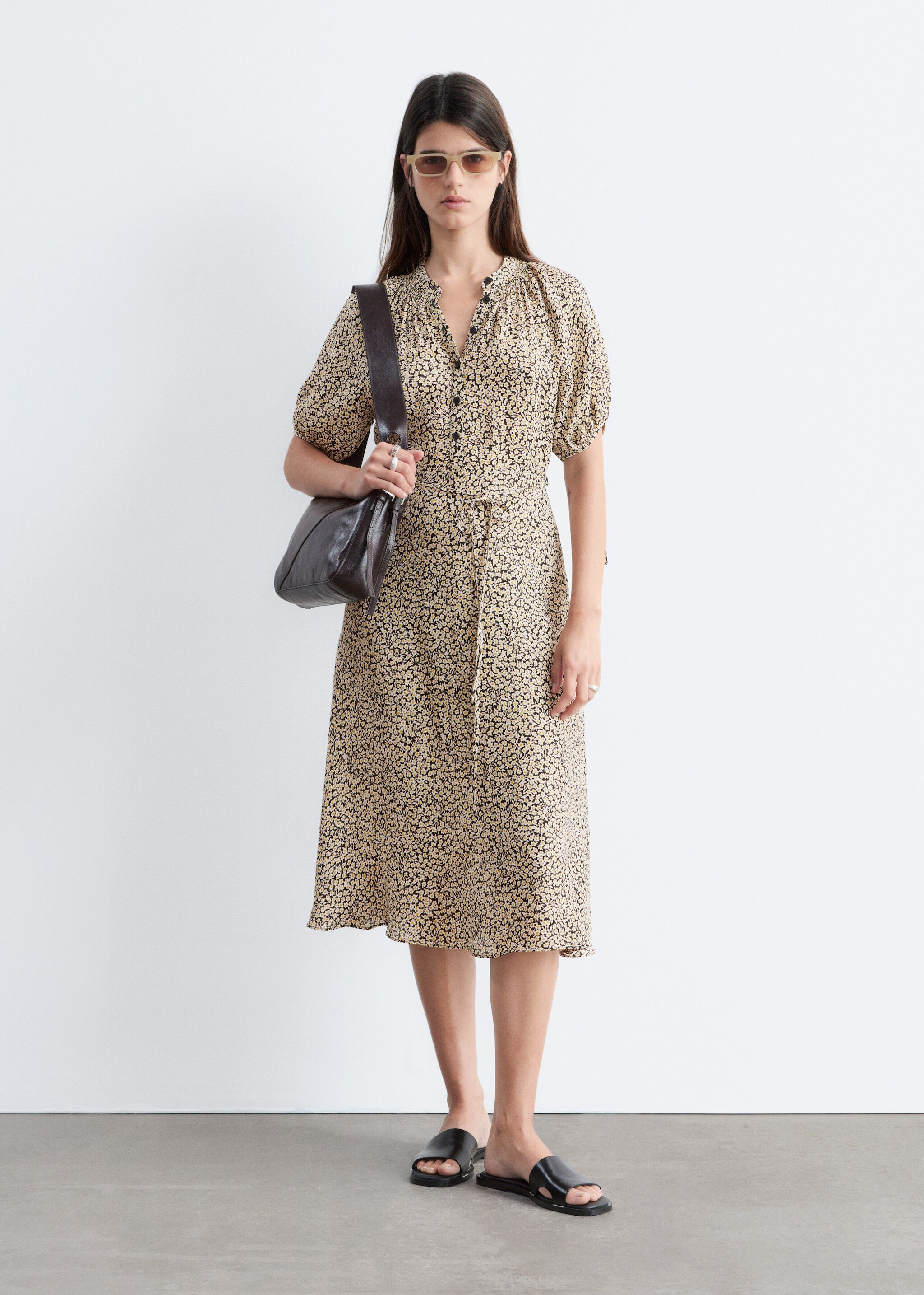 & Other Stories TIE-WAIST MIDI DRESS