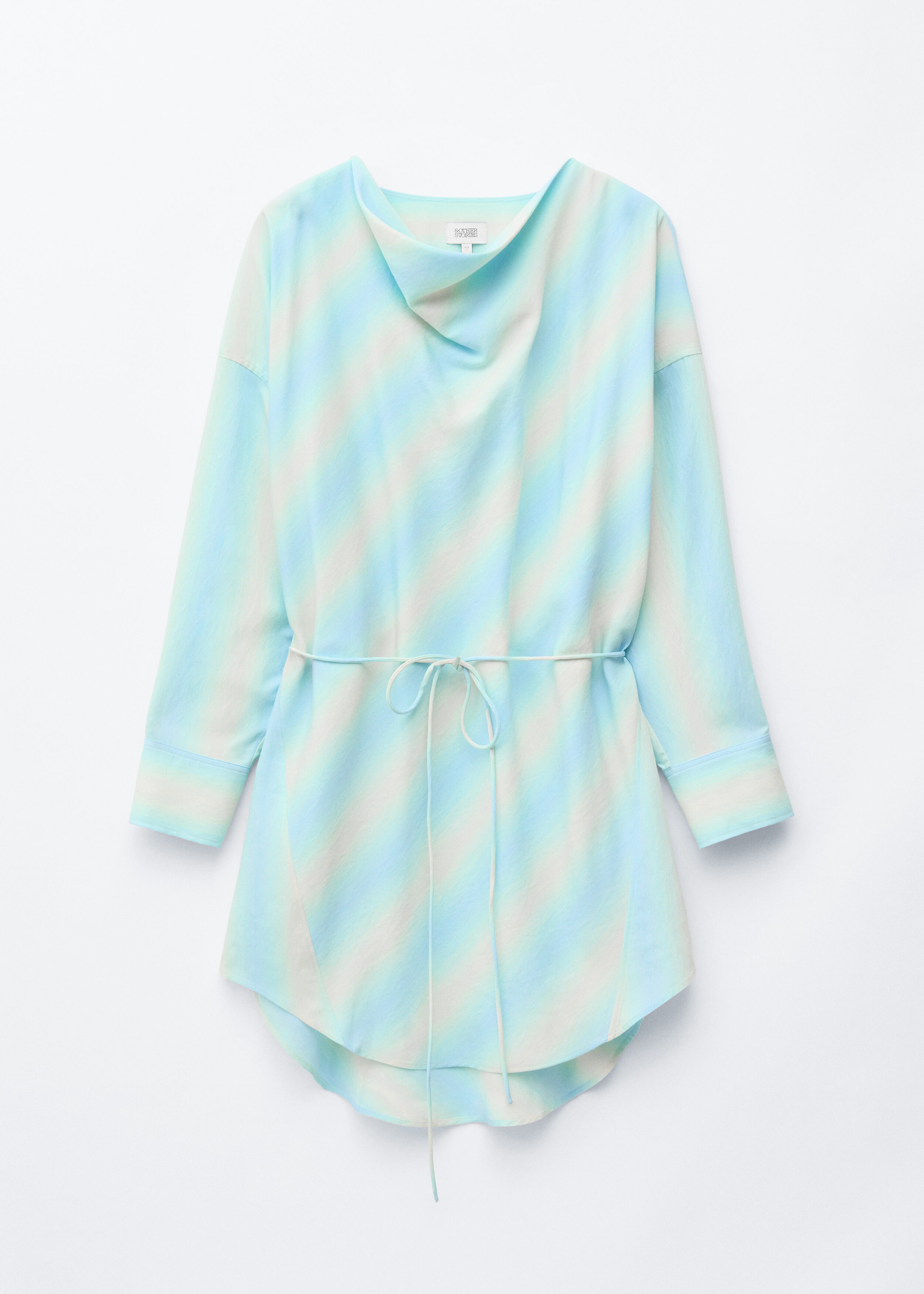& Other Stories PRINTED COWL-NECK MIDI DRESS