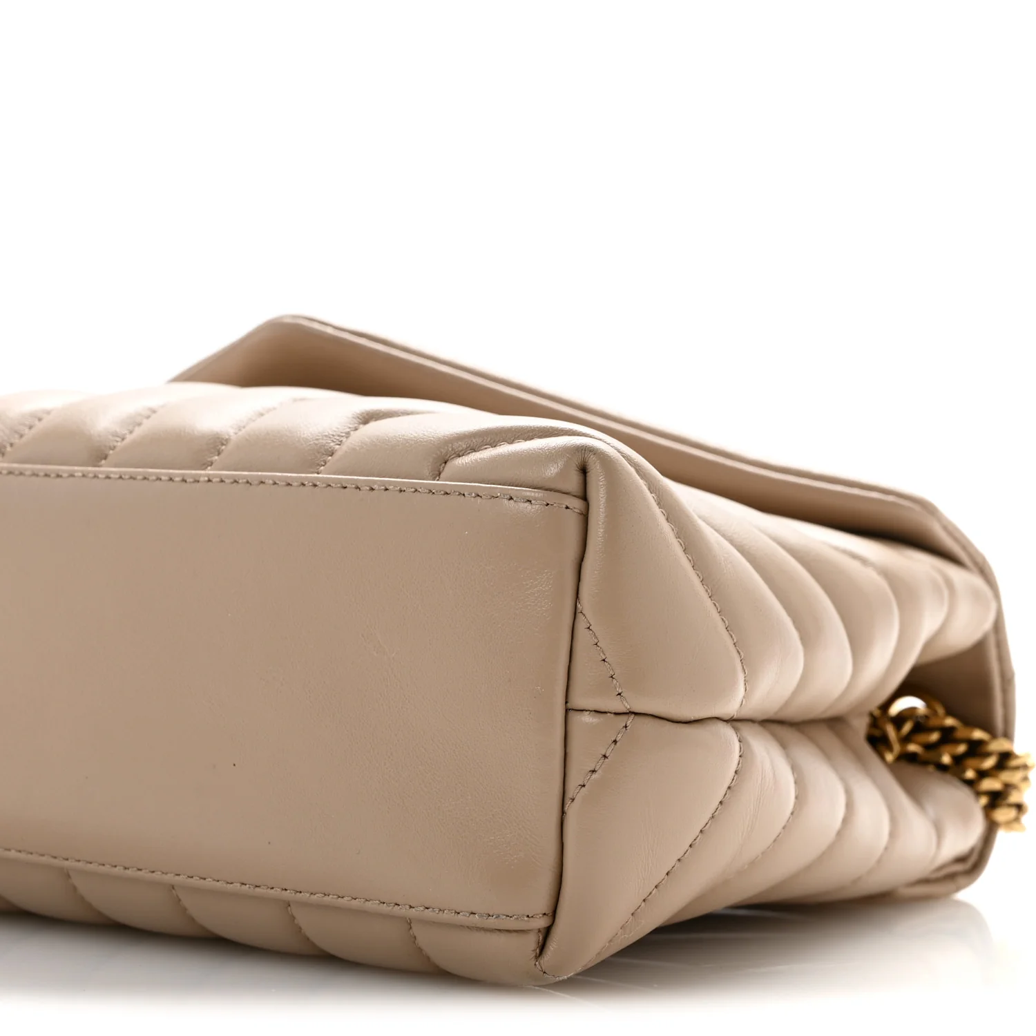 Calfskin Y Quilted Monogram Small Loulou Chain Satchel Dark Beige - Top Club