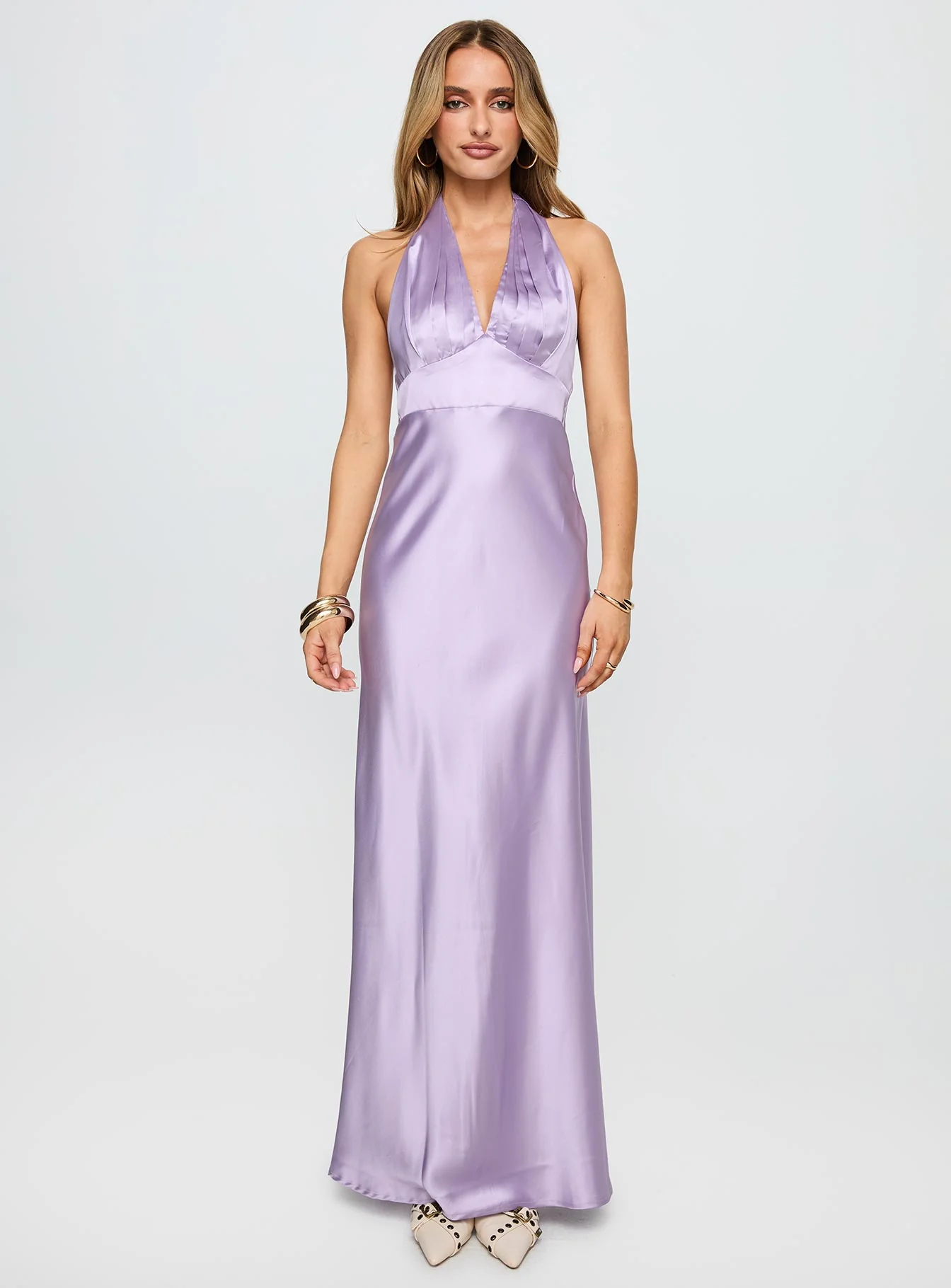 Big Screen Halter Maxi Dress Lilac