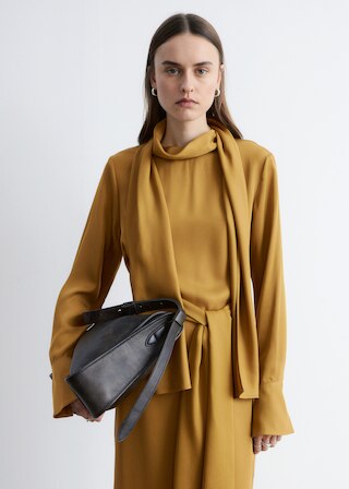 & Other Stories SCARF-NECK MIDI DRESS