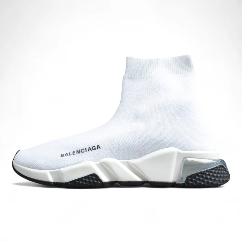 Balenciaga Off White Knit Fabric Speed Trainer Sneakers - Sneaker Replica Workshop