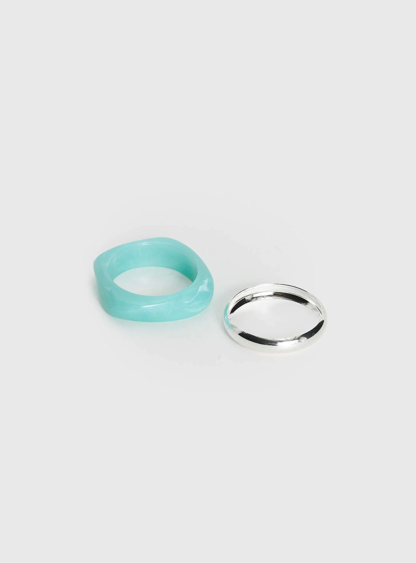 Maldives Resin Cuff Pack Silver / Aqua