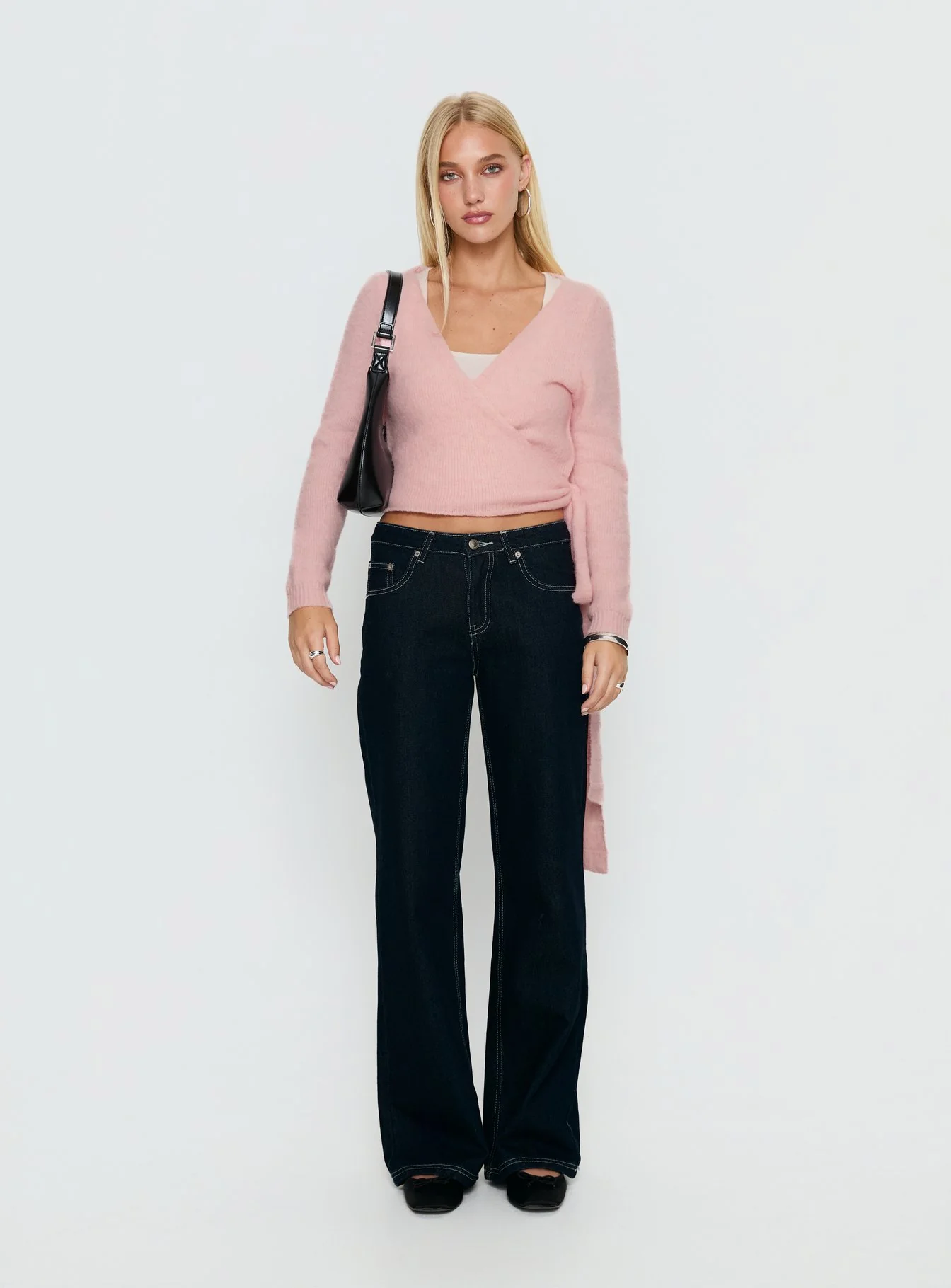 Tonee Wrap Knit Cardigan Pink