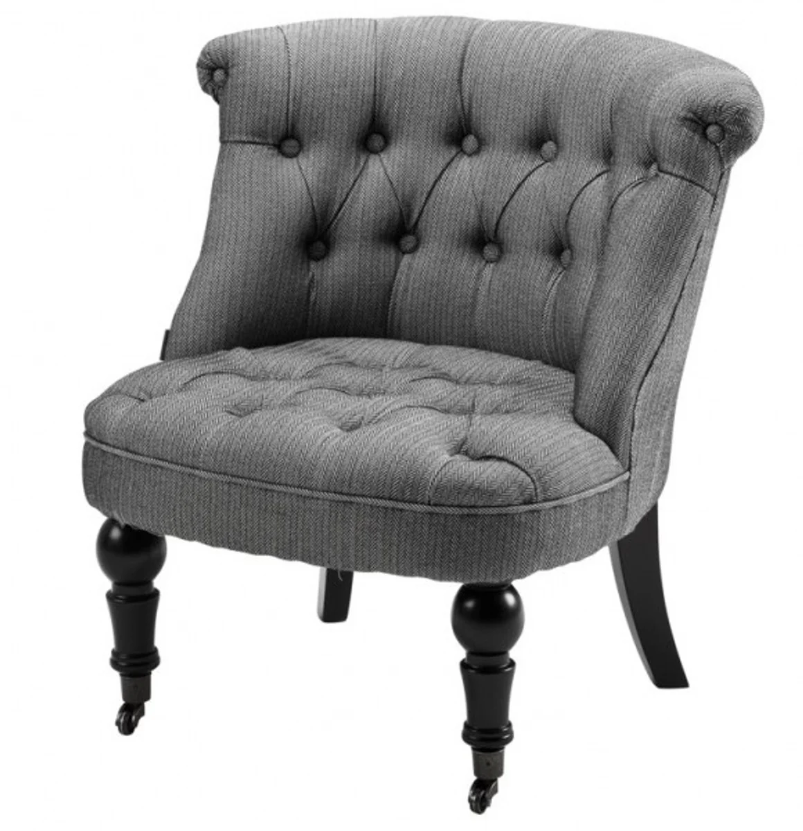 Luxury baroque salon chair Paris with herringbone pattern black/white from the luxury collection of - Hotel Cafe Restaurant Furniture Furnishings