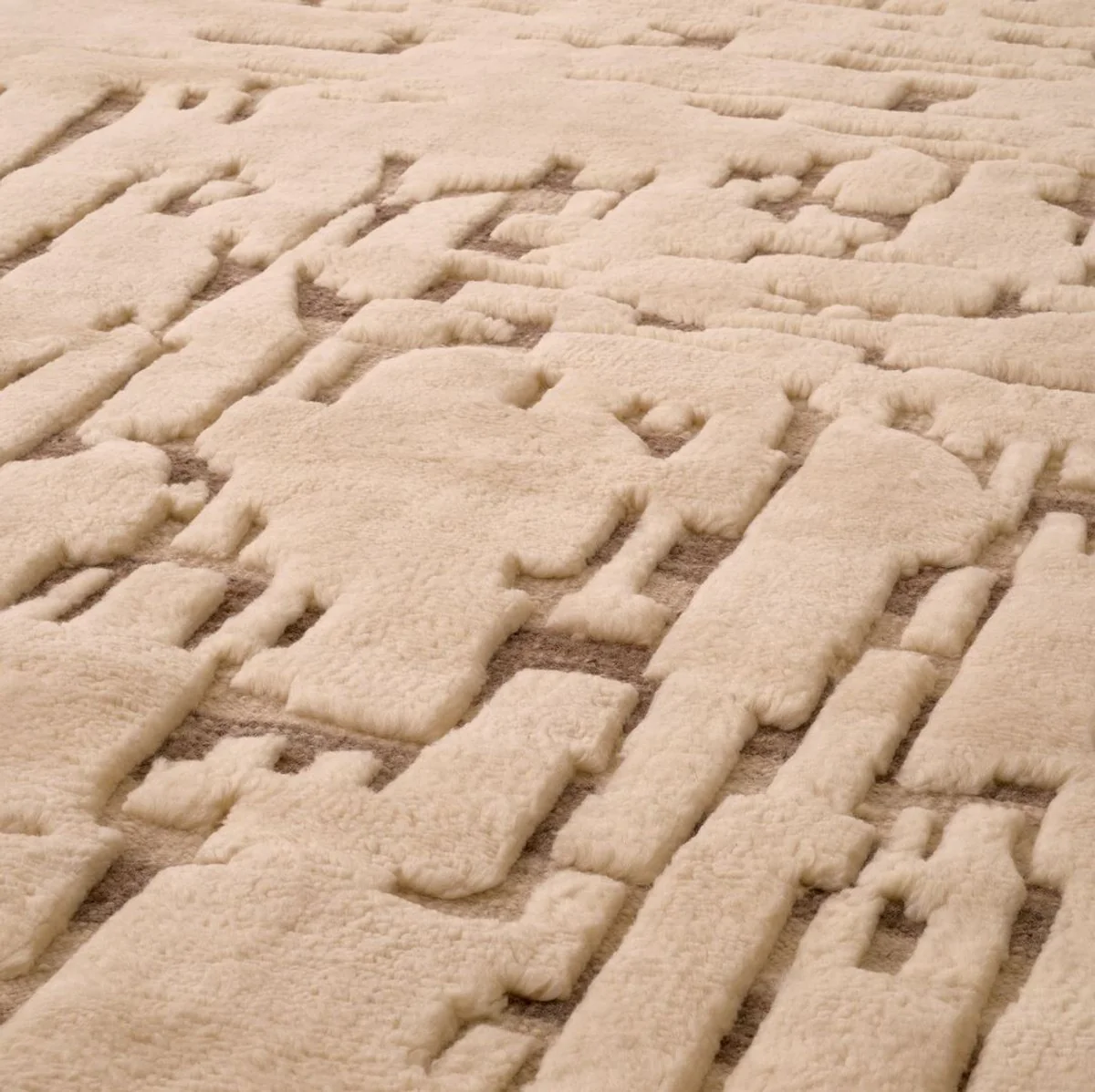 Luxury Ivory Wool Rug - Various Sizes - Hand-Knotted Wool Rug - Rectangular Living Room Rug - Luxury Quality