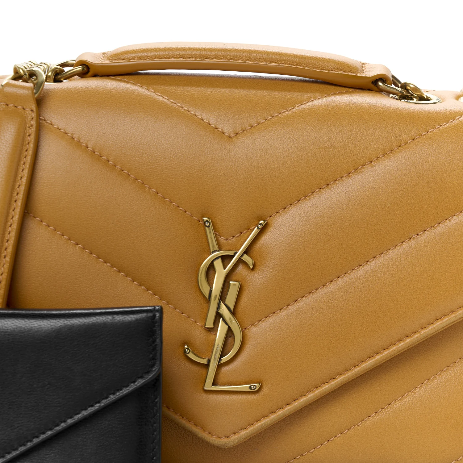 Lambskin Chevron Quilted Small Loulou Bag Sunflower - Top Club