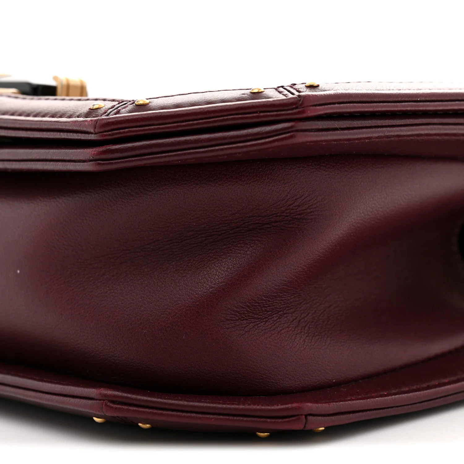 Calfskin Quilted Small Octagon CC Clasp Flap Bag Red Gold - Top Club