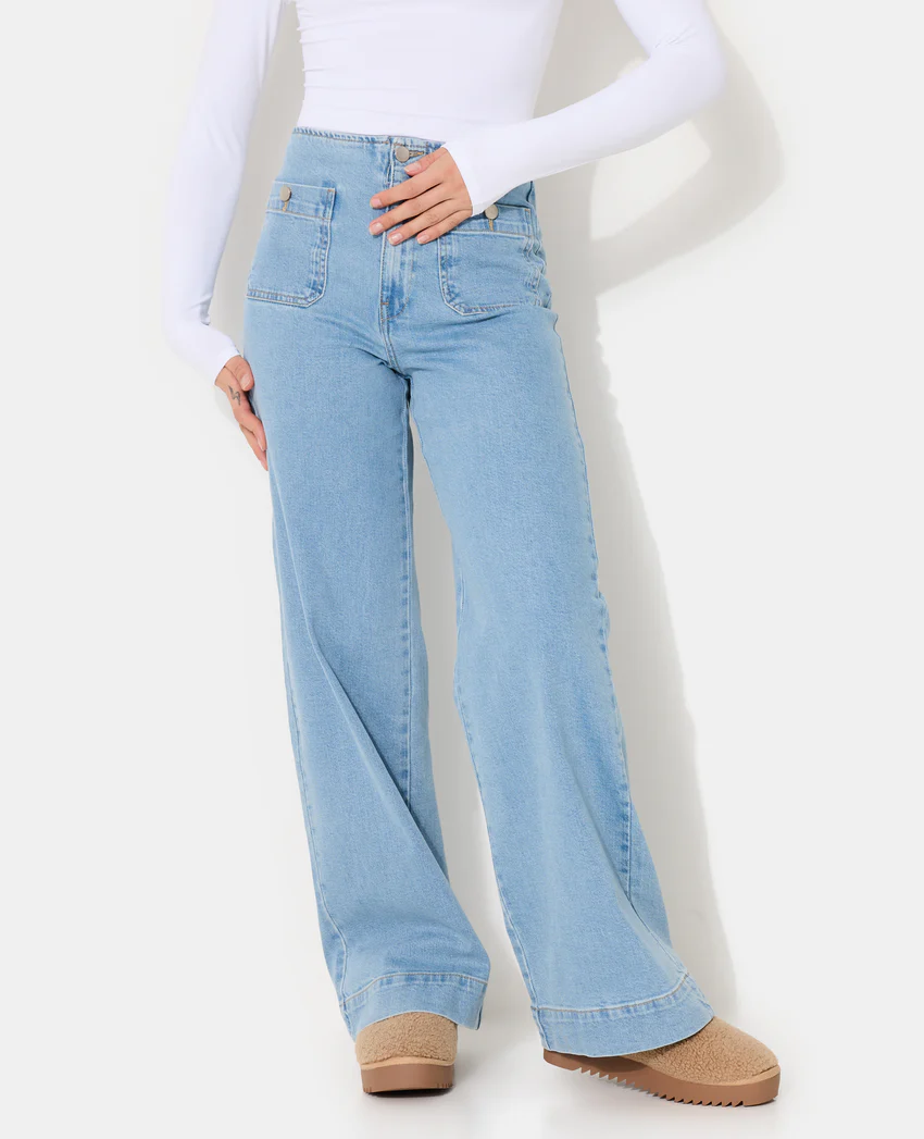 Pimkie Jean wide taille haute avec poches plaquées