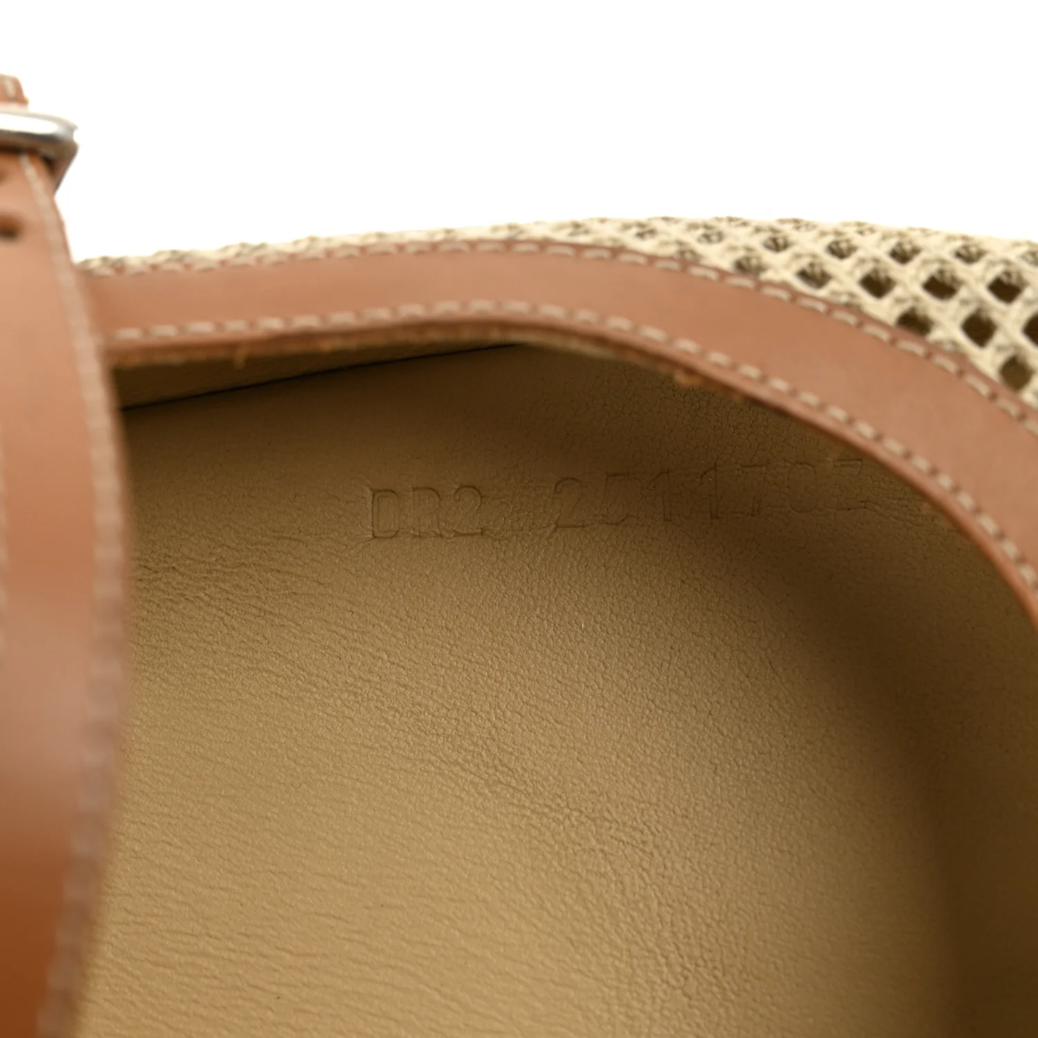 Crochet Knit Calfskin Kichu Ballet Flats 37.5 Beige Lin Naturel - Top Club