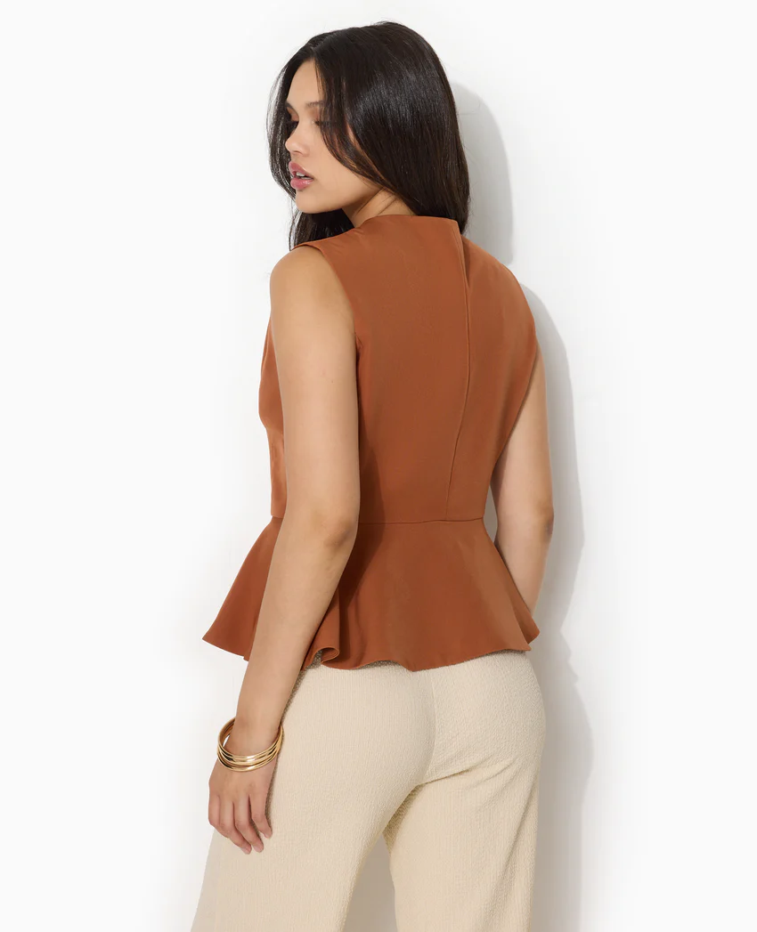 Pimkie Veste sans manches peplum avec boutons fantaisie