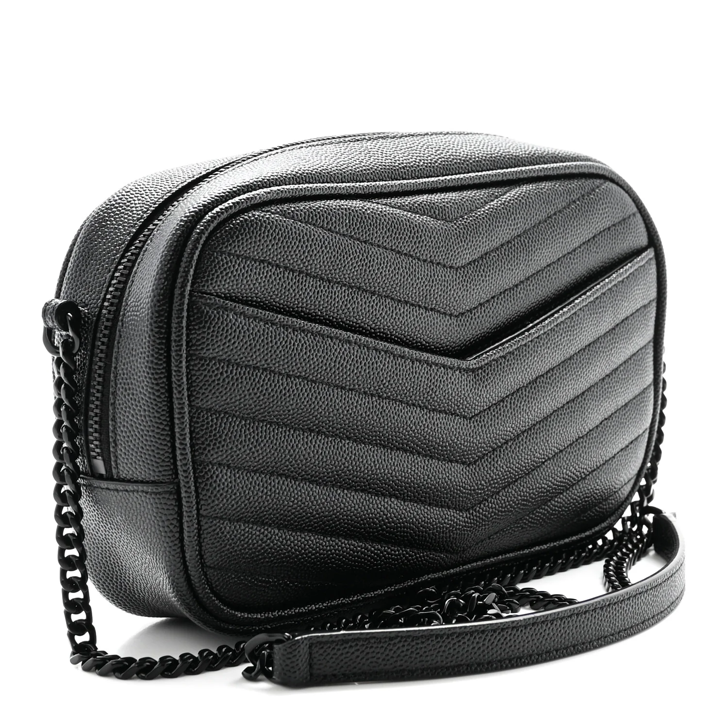 Grain De Poudre Matelasse Monochrome Monogram Mini Lou Camera Bag Black - Top Club
