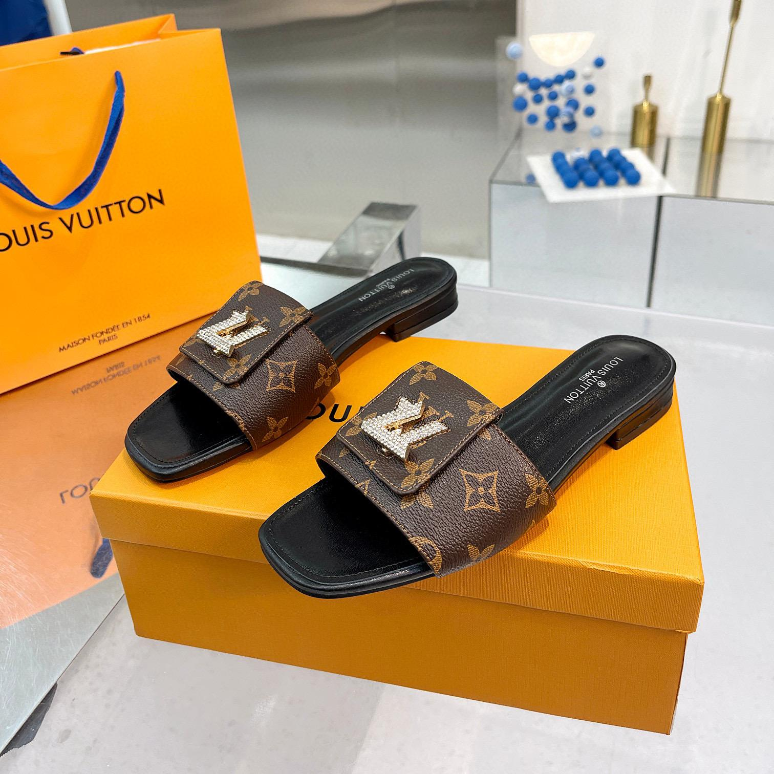 Louis Vuitton LV Comfortable Leather Flip-fFops  Slide Sandal (Replica) - Sneaker Replica Workshop