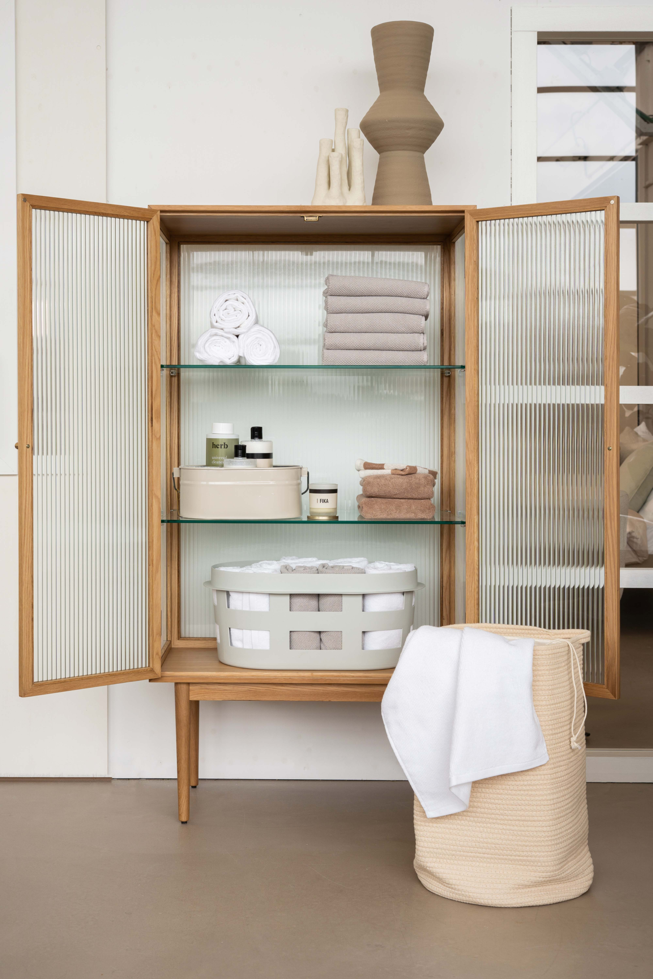 Wasmand Laundry Basket S soft yellow