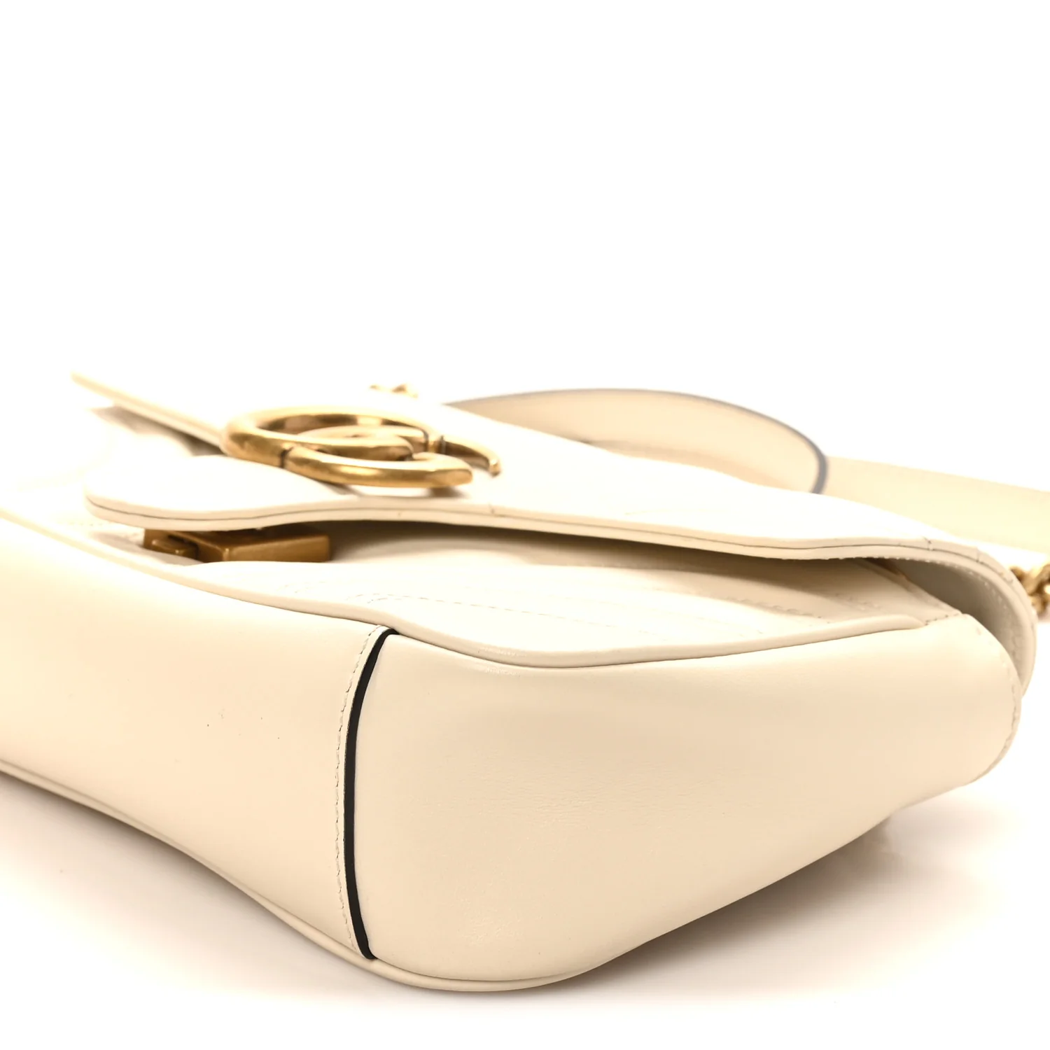 Calfskin Matelasse Mini GG Marmont Shoulder Bag White - Top Club