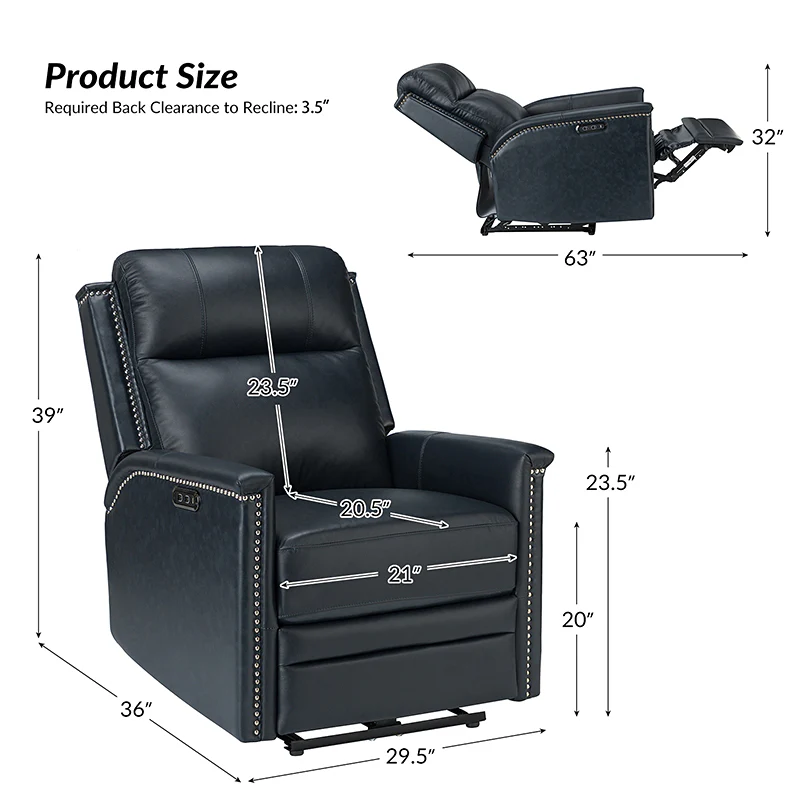 Ottfried Genuine Leather Power Recliner