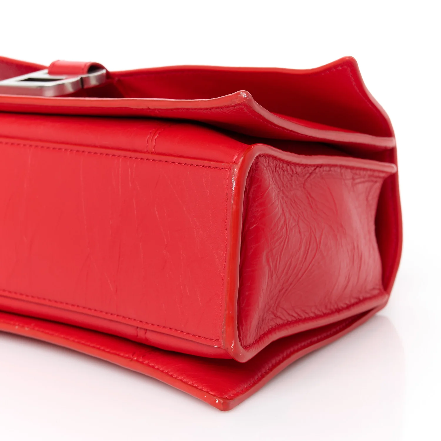 Arena Calfskin Small Crush Chain Bag Tomato Red - Top Club