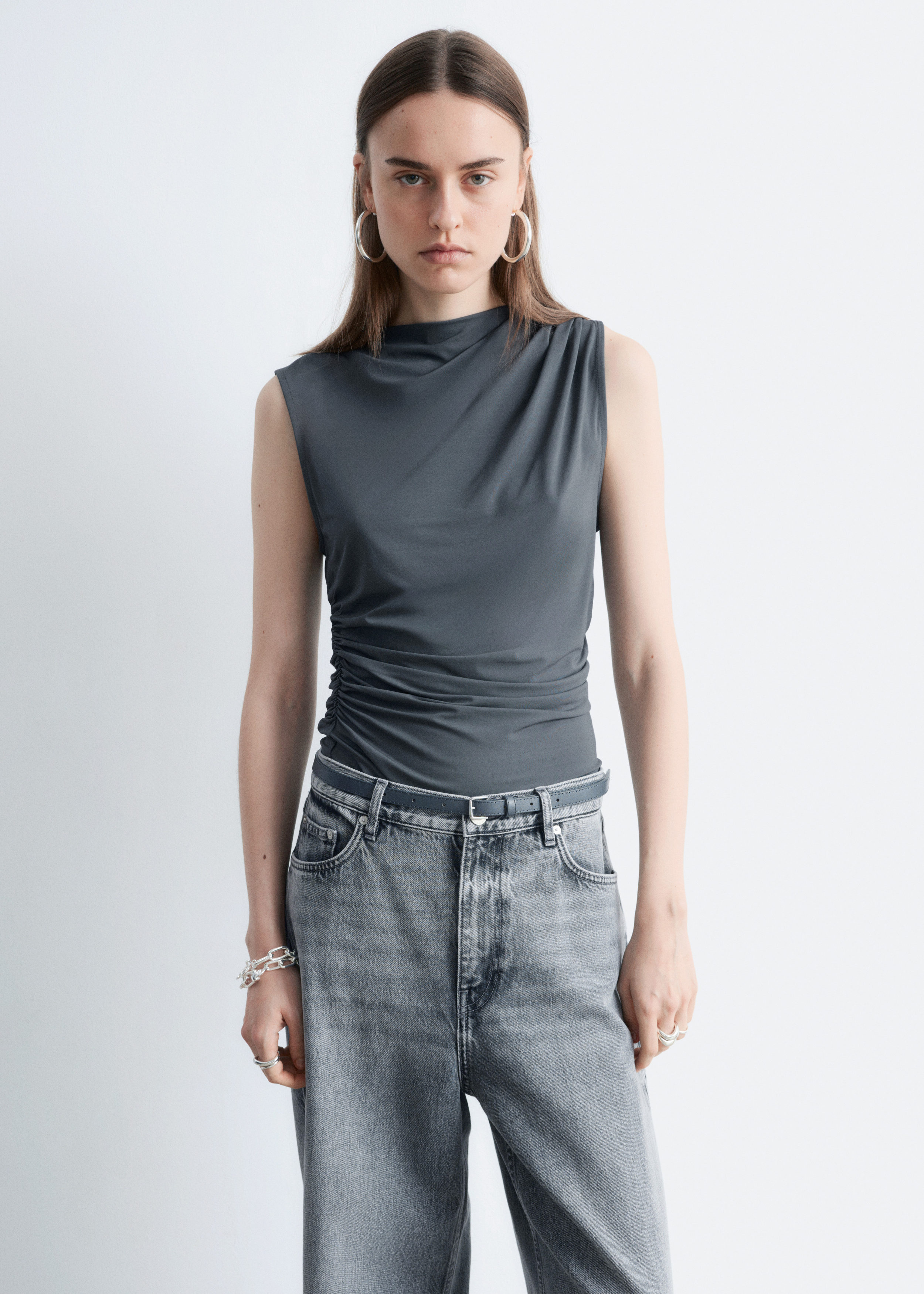 & Other Stories DRAPED JERSEY TOP