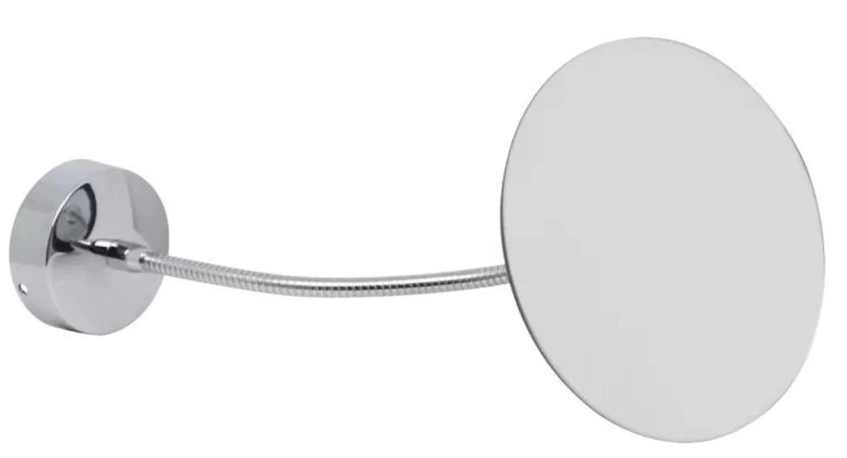 Luxury cosmetic mirror silver Ø 15 x 24 cm - Adjustable cosmetic wall mirror - Bathroom make-up mirror - Bathroom accessories - Luxury quality - Made in Italy