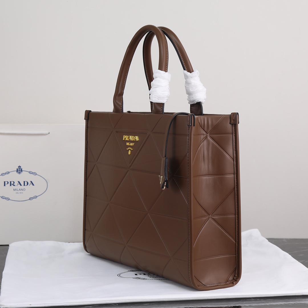 PP big size leather Symbole bag with topstitching - Top Club