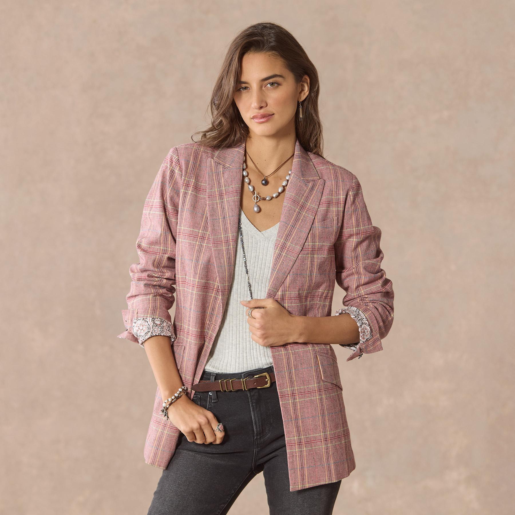 Whitman Plaid Blazer, Petite - Sundance Living