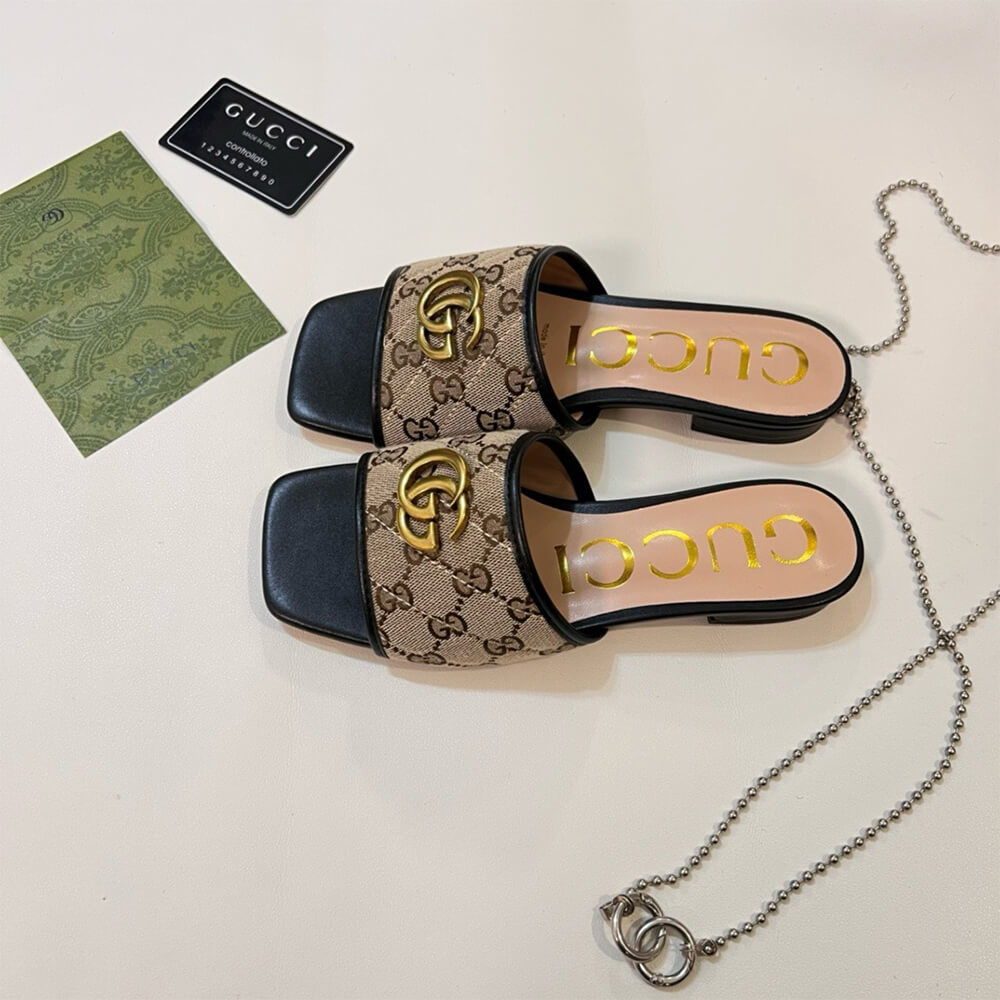 GUCCI Jolie GG Canvas Slides - Top Club