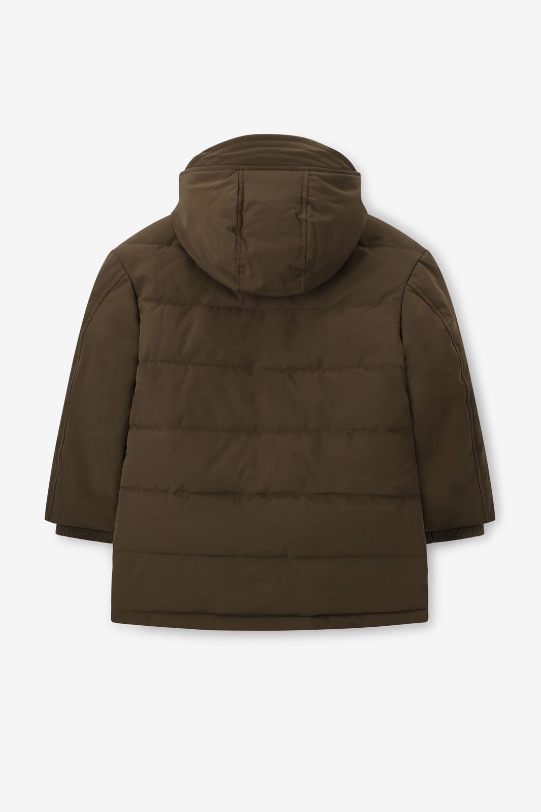 Donkergroene technische parka jas