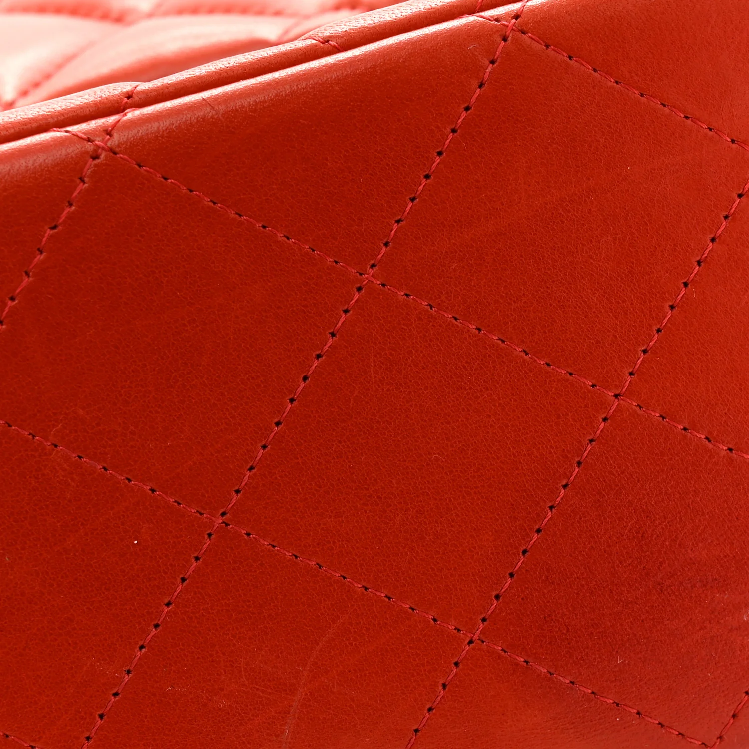 Lambskin Quilted Jumbo Double Flap Red - Top Club