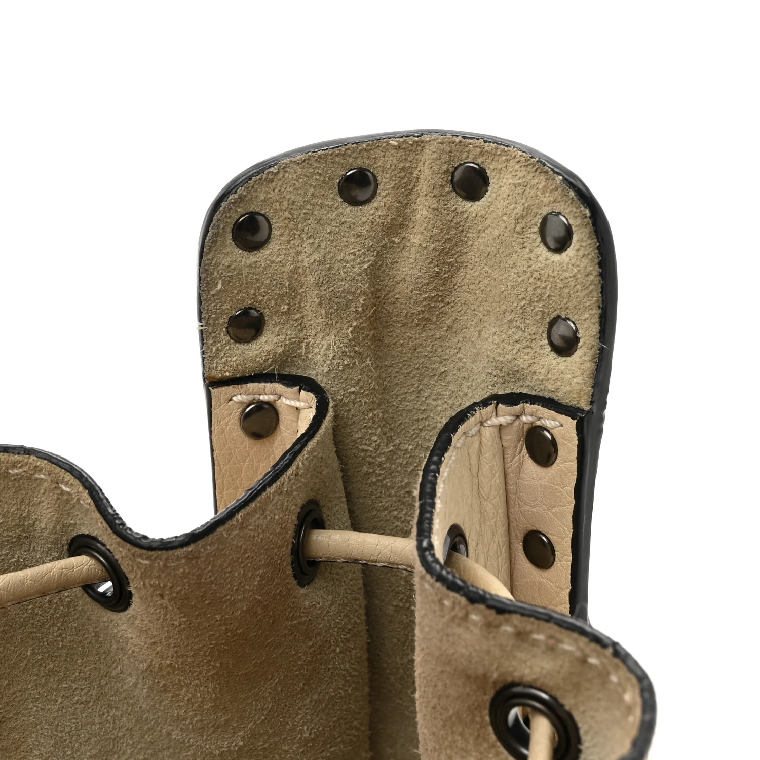 Grained Calfskin Rockstud Bucket Bag Ivory - Top Club