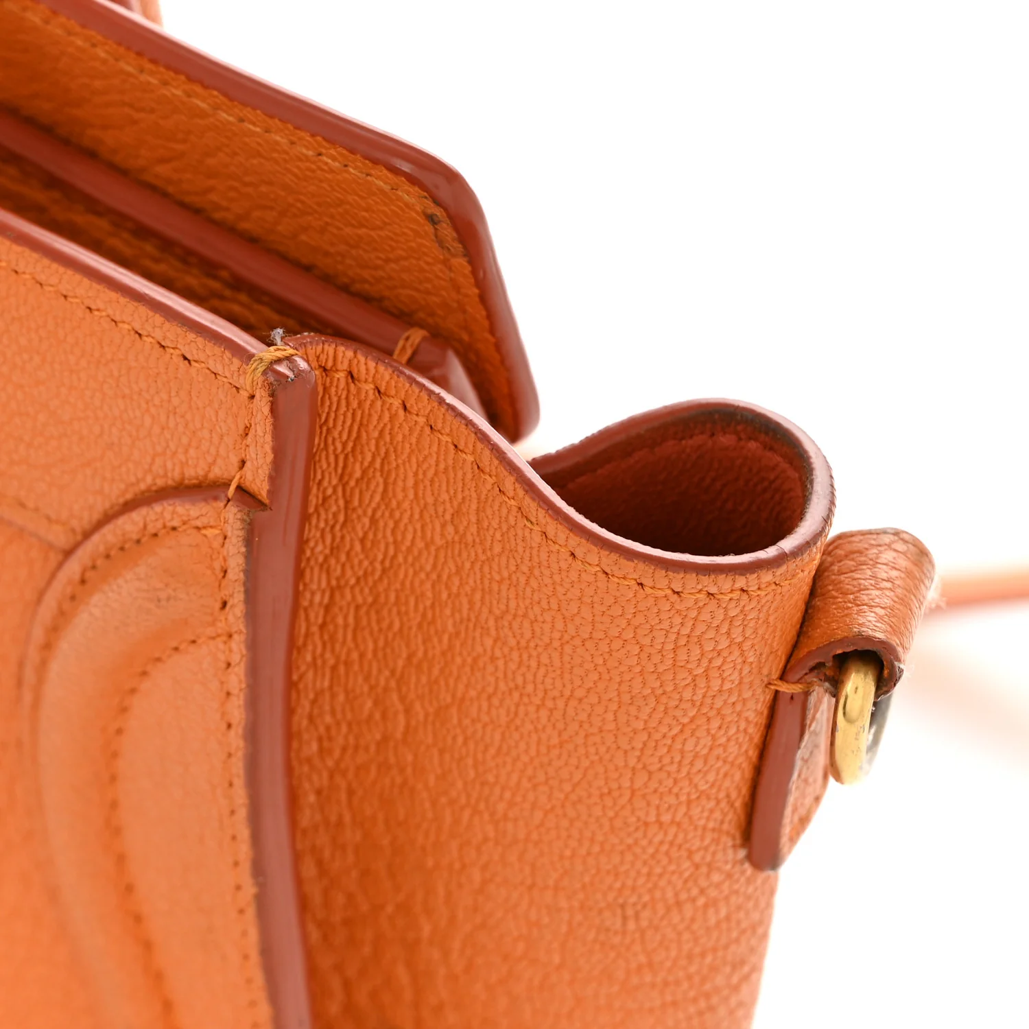 Goatskin Nano Luggage Orange - Top Club