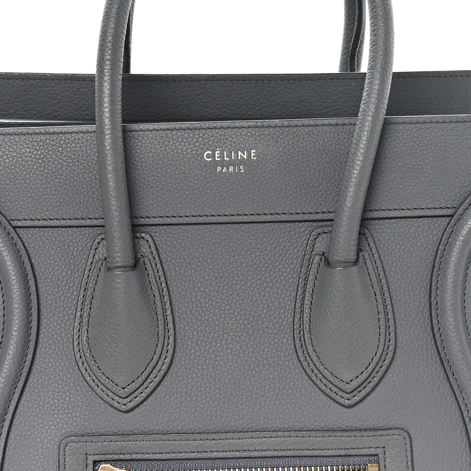Baby Drummed Calfskin Micro Luggage Kohl - Top Club