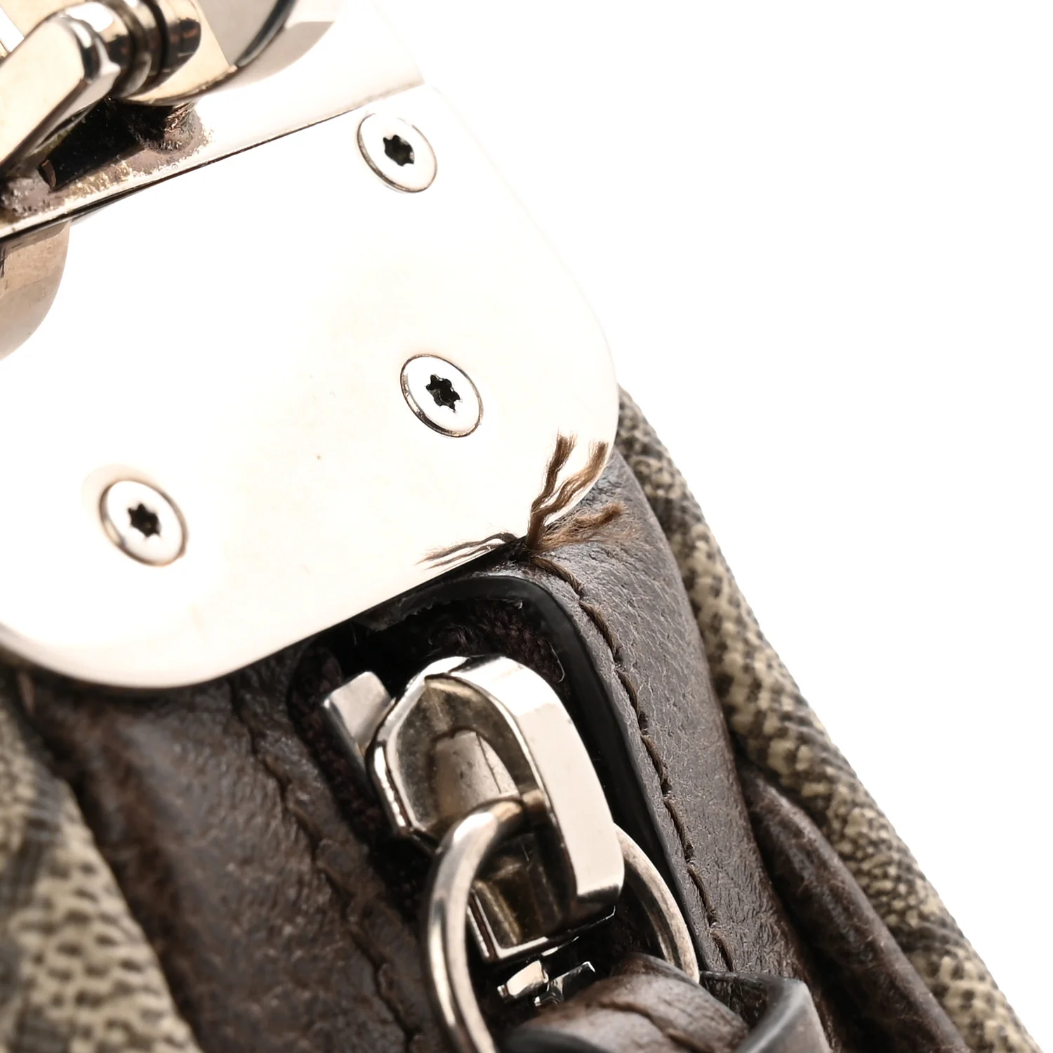 GG Supreme Monogram Textured Calfskin Web Small Attache Shoulder Bag Beige Ebony New Acero - Top Club
