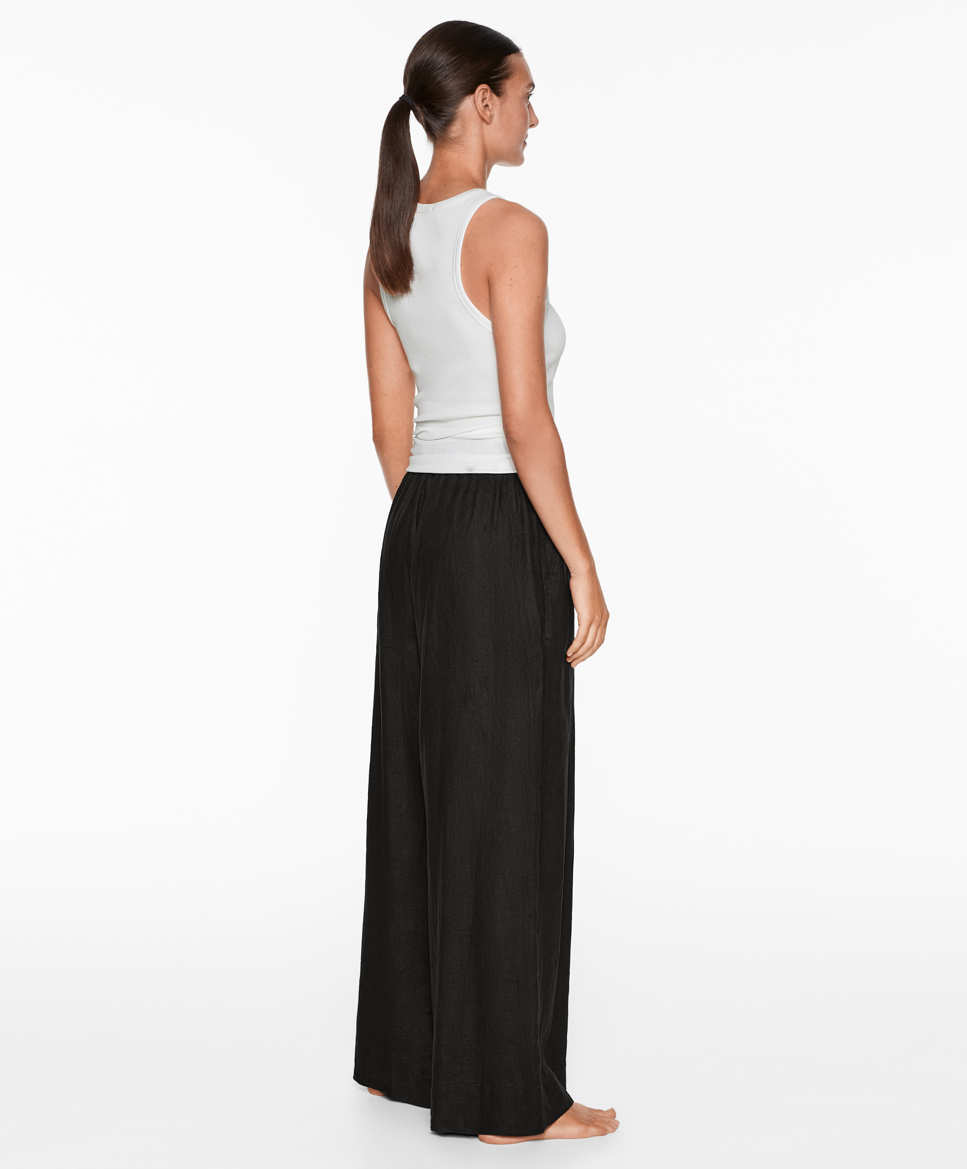 OYSHO Rib vest top with cotton and modal