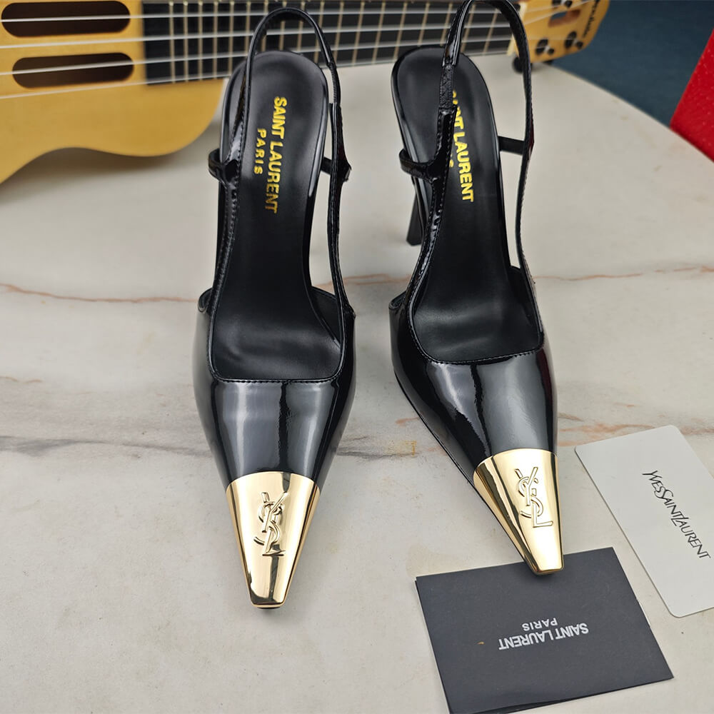 YSL Jeanne Slingback Pumps in Patent Leather - Top Club