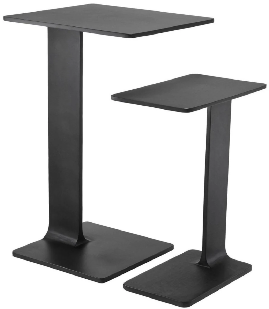 Luxury side table set black - 2 tables made of high-quality aluminum - living room furniture - luxury quality