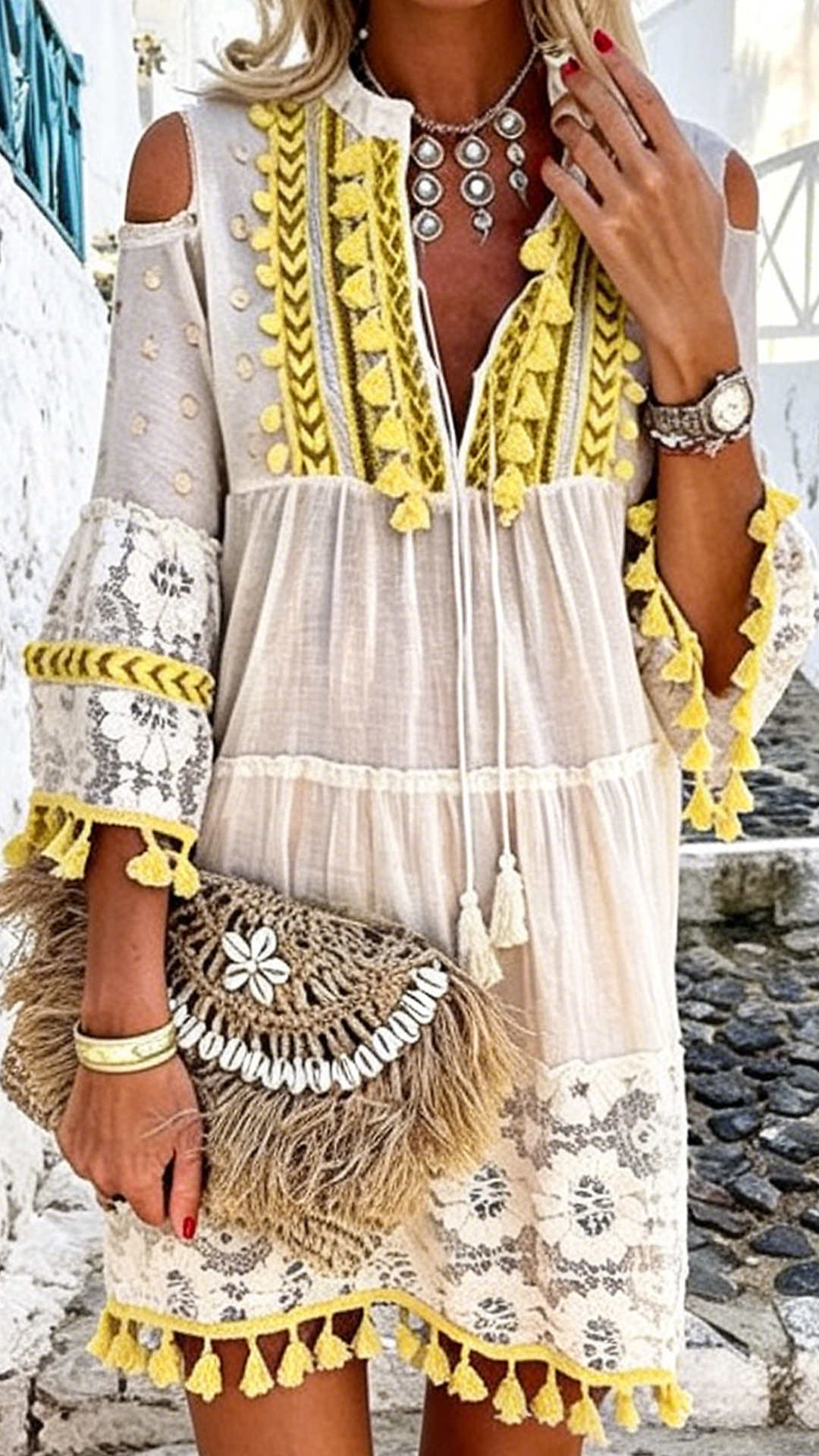 Women's Bohemian Tassel Cotton-Blend Dress - Nordfashionstorm - Women's Clothing, Fashion for You - Nordfashionstorm.com