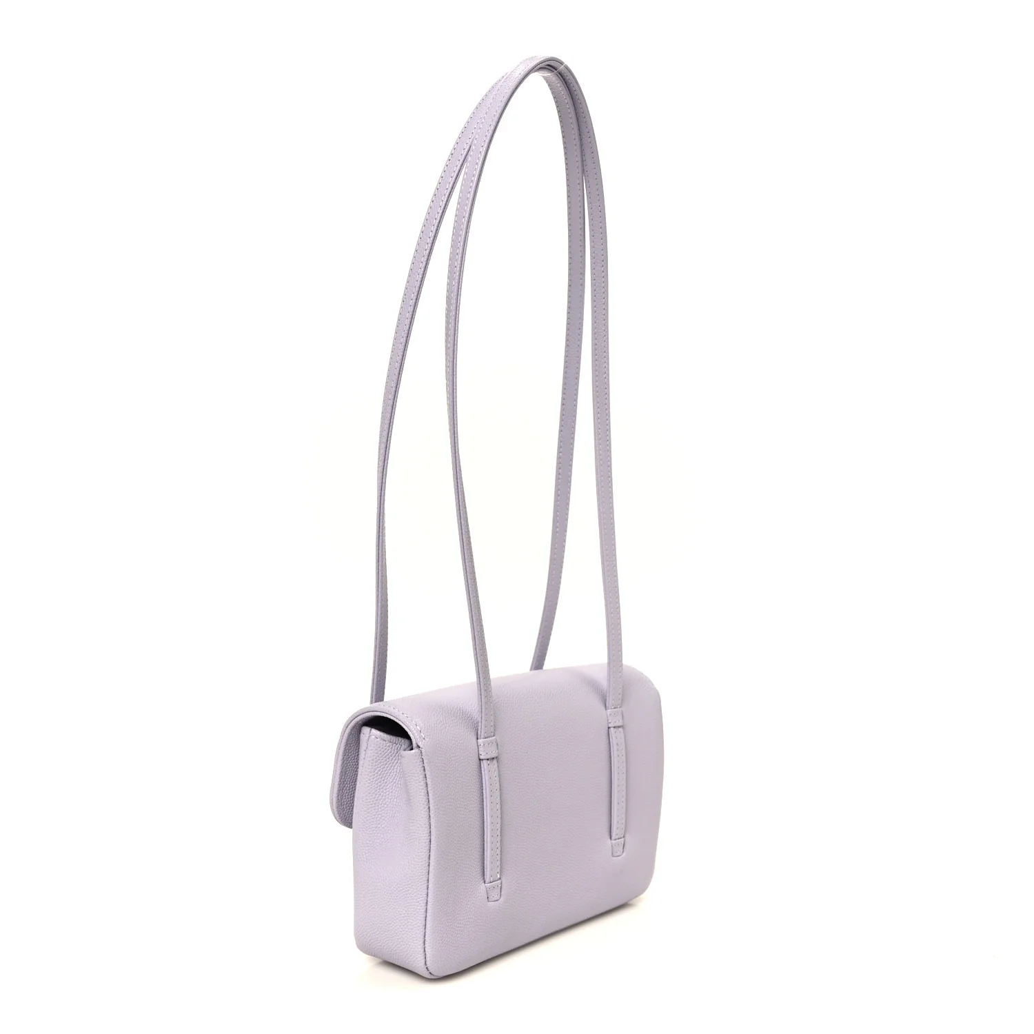 Shiny Caviar Mini Preppy Coco Shoulder Bag Purple - Top Club