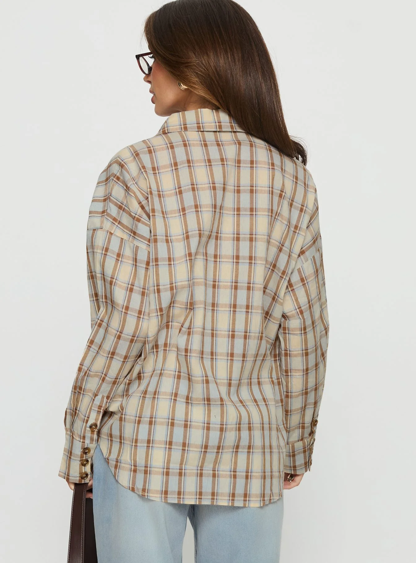 Sweet Summer Flannel Top Blue Check