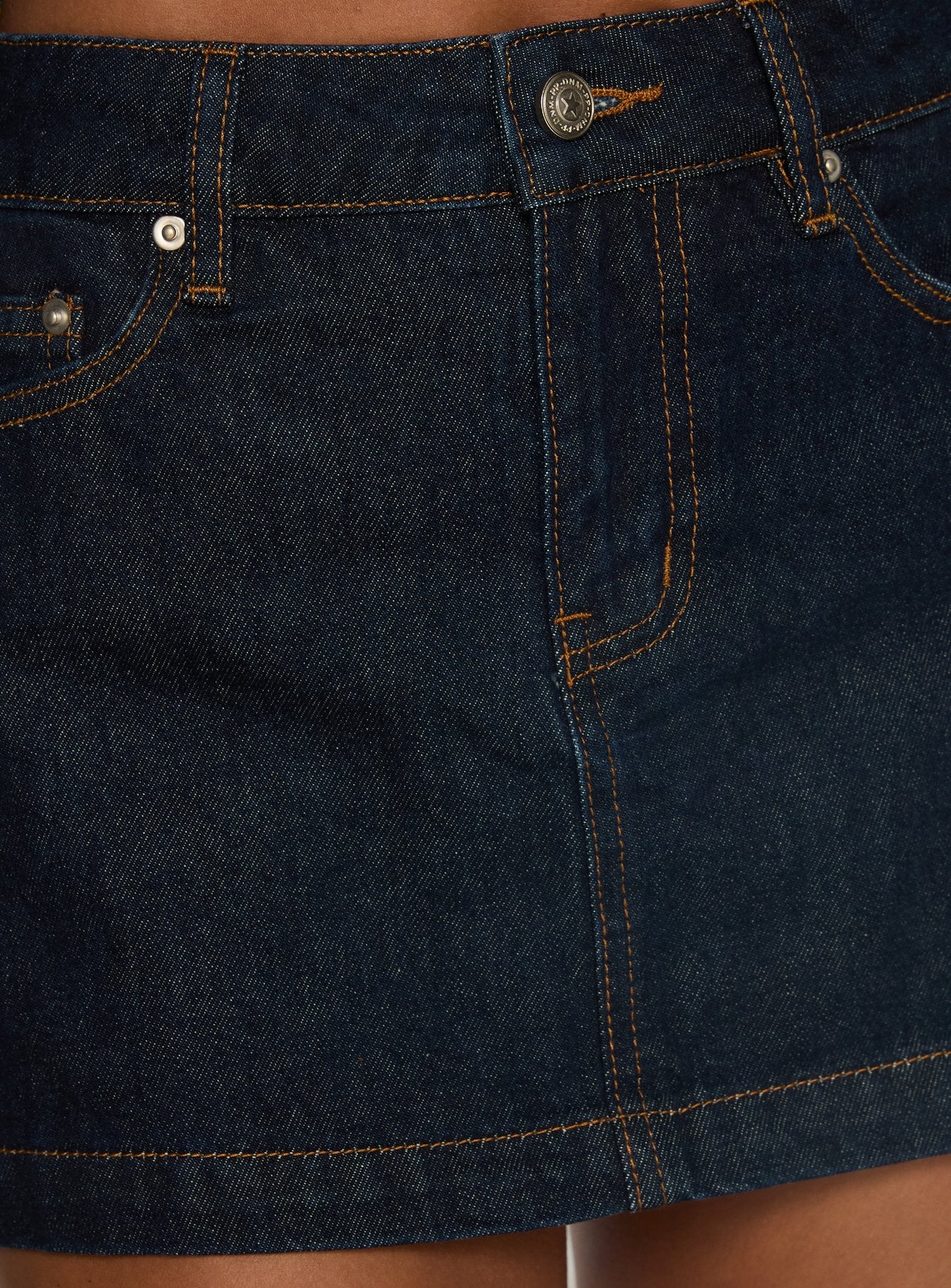 Nicolina Low Rise Denim Mini Skirt Raw Denim